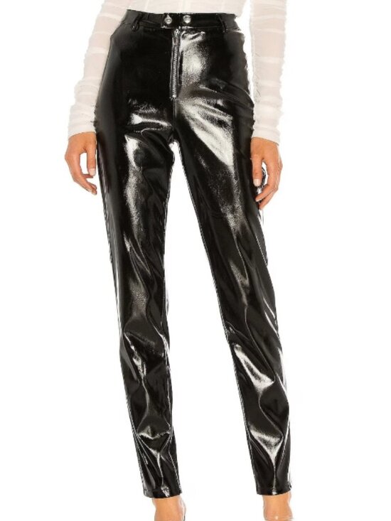 I.AM.GIA Pants - I.AM.GIA Nikole Faux Patent Leather Pants Black Women's Size M High Rise Party